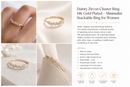 Delicate Gold-Tone Crystal Vine Ring – Minimalist Adjustable Women’s Statement Jewelry