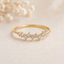 Delicate Gold-Tone Crystal Vine Ring – Minimalist Adjustable Women’s Statement Jewelry