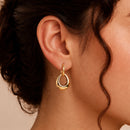 Elegant Gold Teardrop Hoop Earrings – Polished Statement Dangle Jewelry