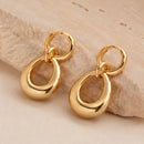 Elegant Gold Teardrop Hoop Earrings – Polished Statement Dangle Jewelry