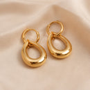 Elegant Gold Teardrop Hoop Earrings – Polished Statement Dangle Jewelry