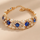 Royal Blue Crystal and Pearl Jewelry Set