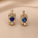 Royal Blue Crystal and Pearl Jewelry Set