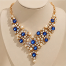 Royal Blue Crystal and Pearl Jewelry Set