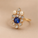 Royal Blue Crystal and Pearl Jewelry Set