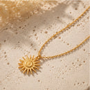 Delicate Layered Gold Sun Pendant Necklace